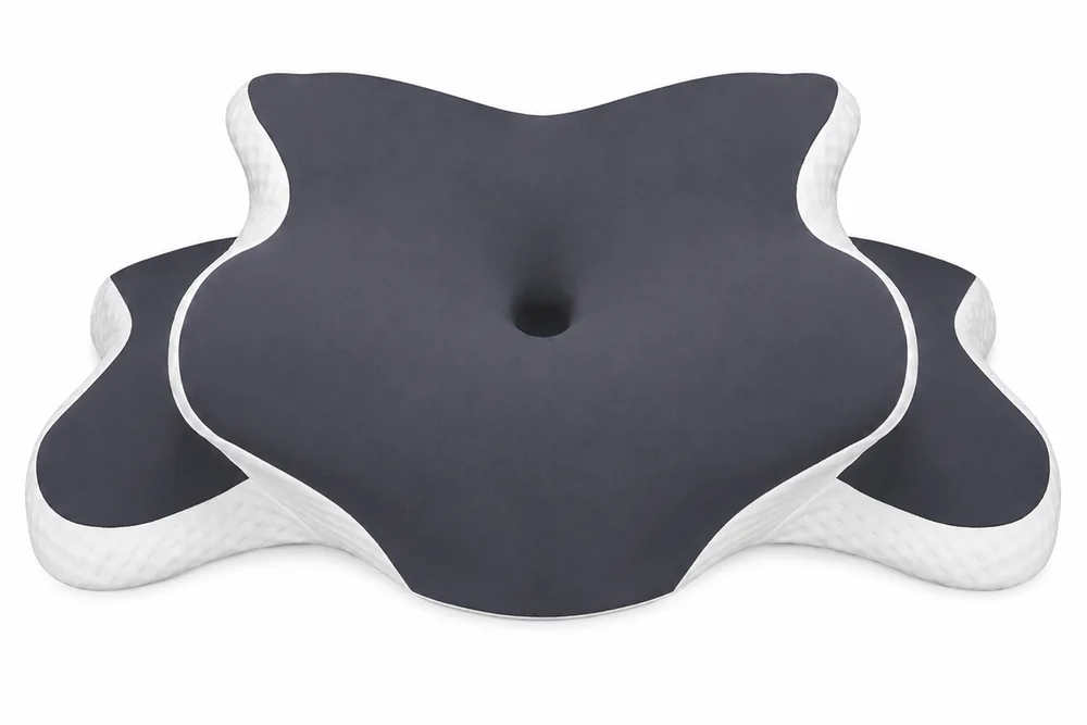 The pillow from above: a butterfly outline with its two side wings